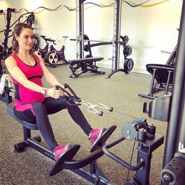 Maternity workout clothes worn by Olympian Amy Williams