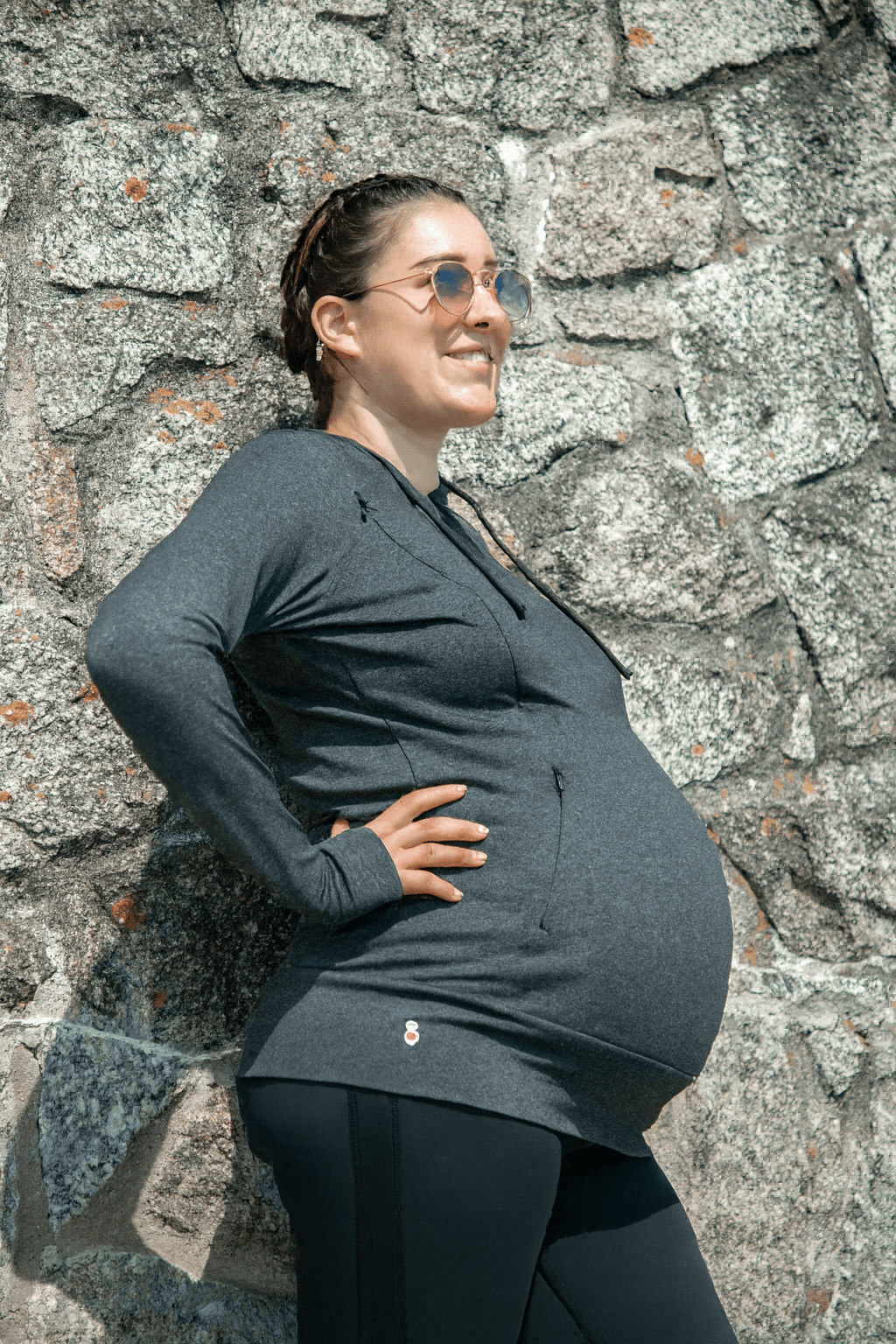 Luxe Maternity and Nursing Hoodie Charcoal Marl