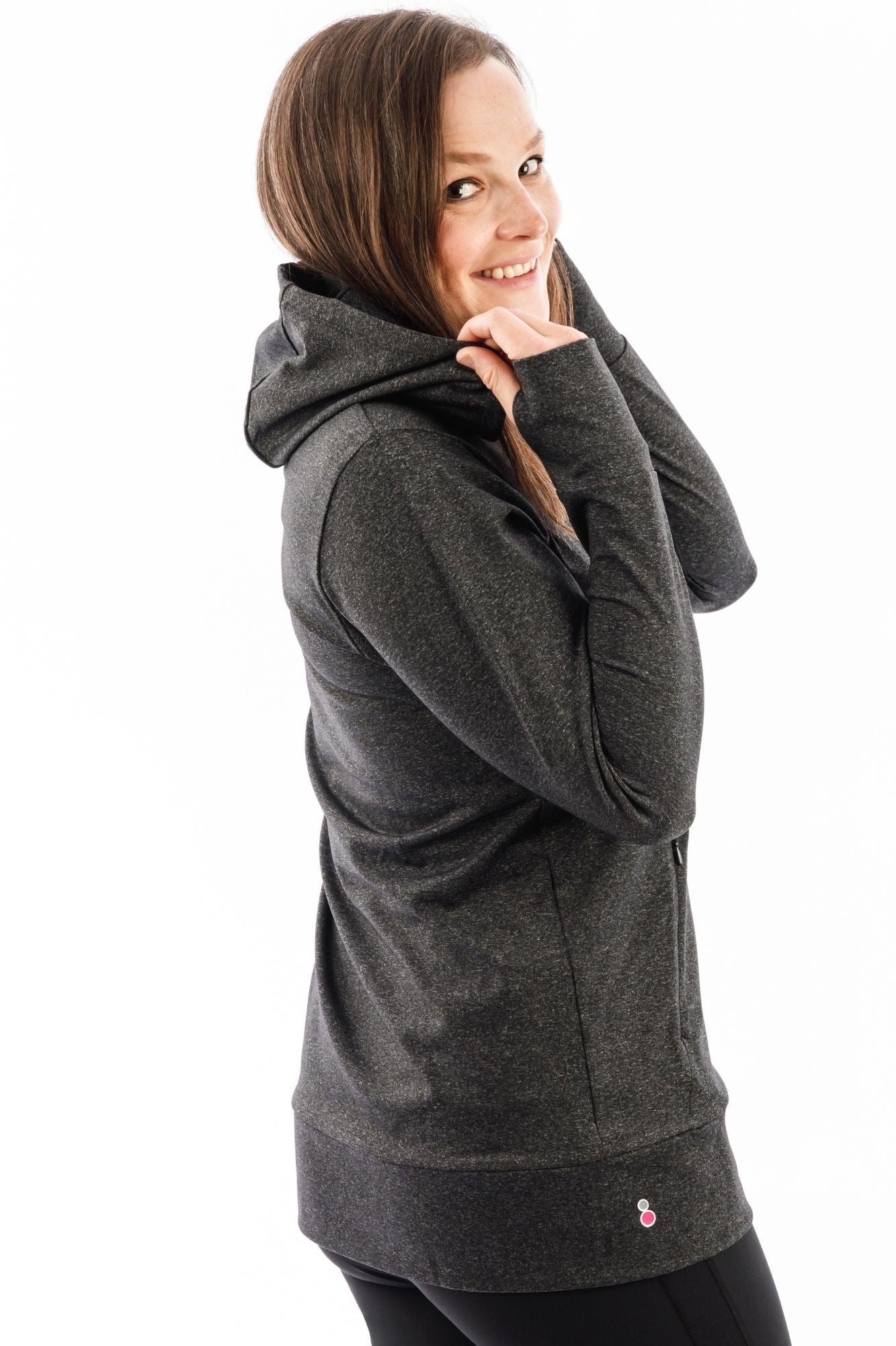 Luxe Maternity and Nursing Hoodie Charcoal Marl