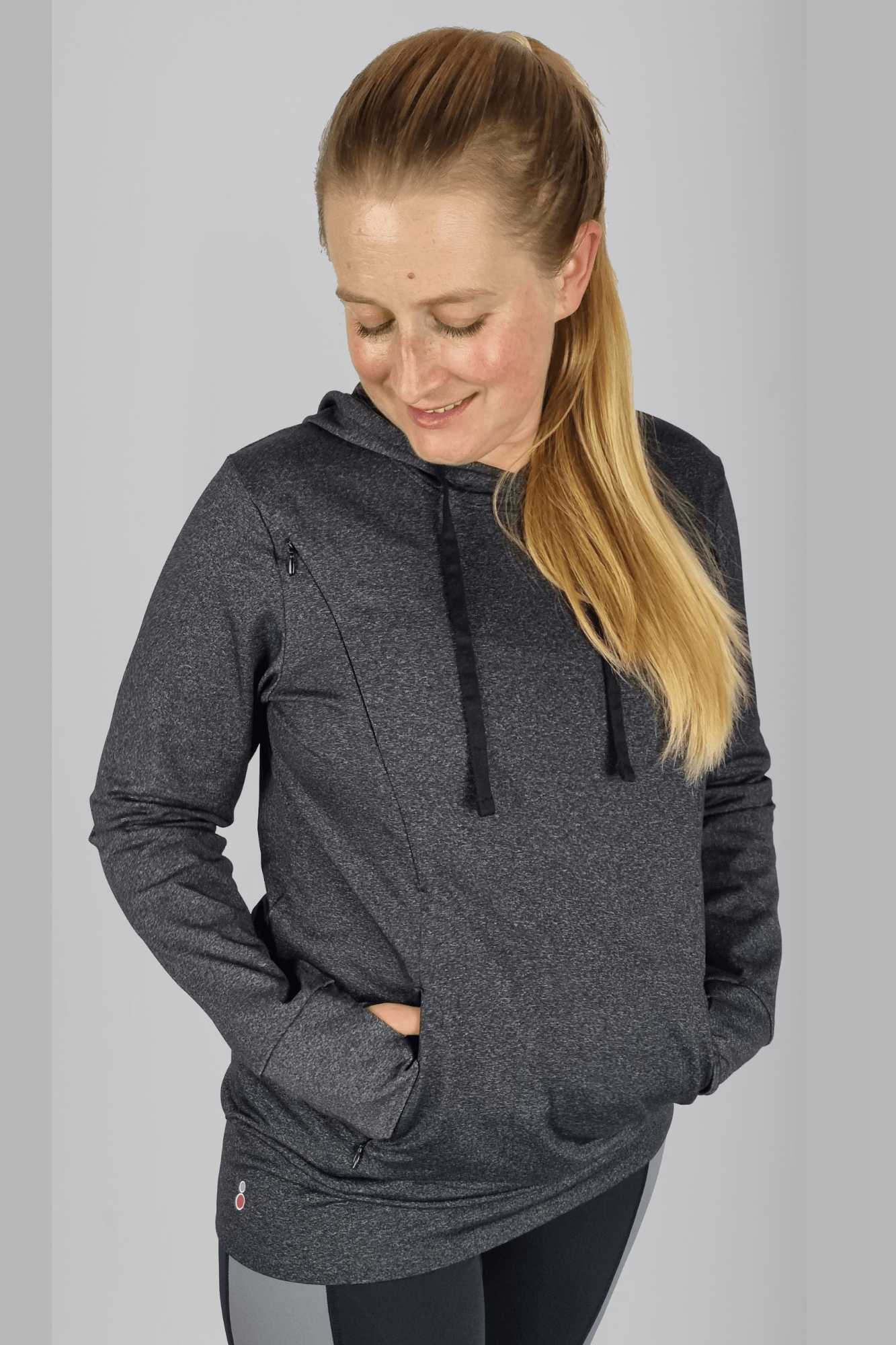 Luxe Maternity and Nursing Hoodie Charcoal Marl